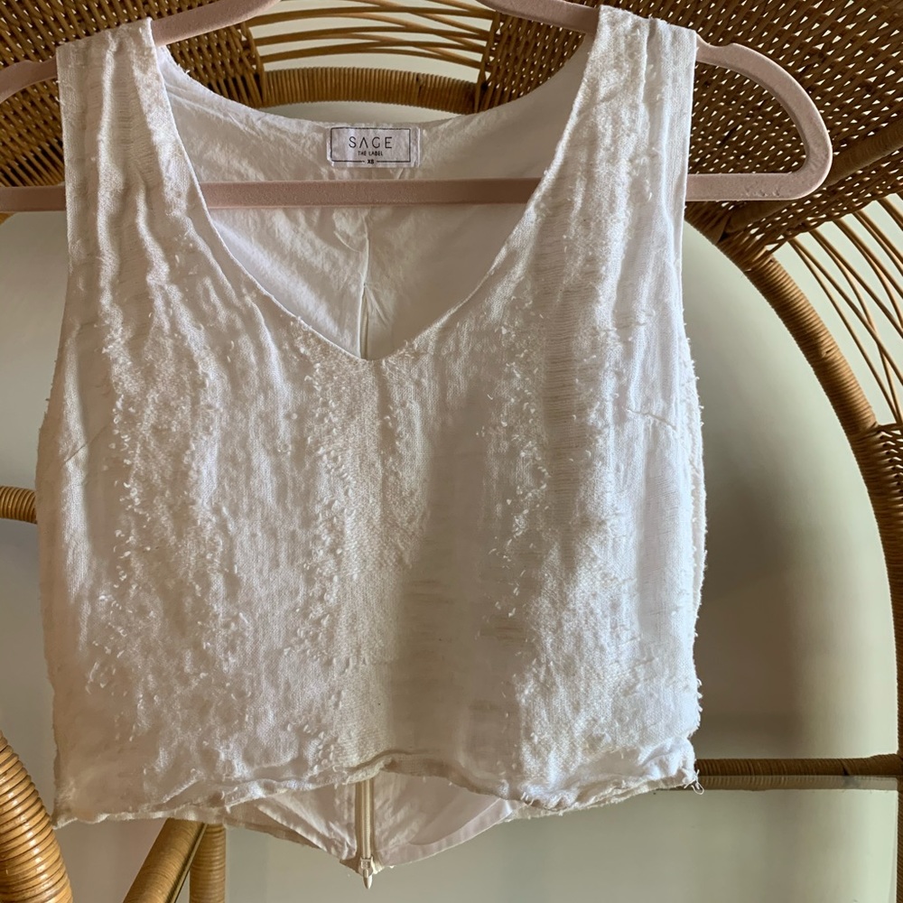 crop linen tank